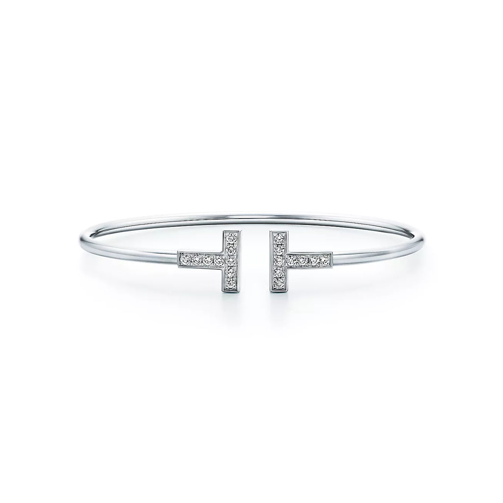 18K Tiffany Diamond Wire Bracelet