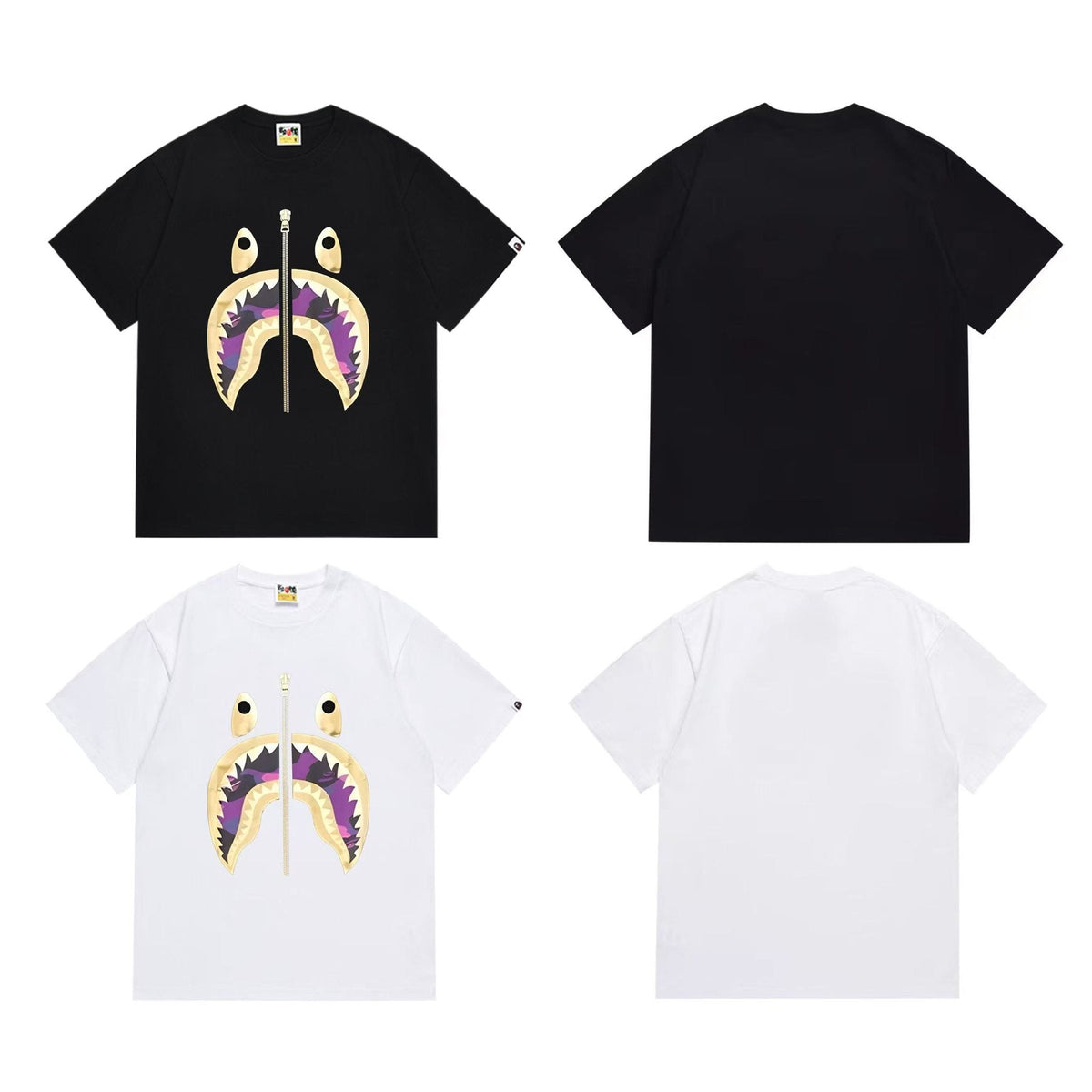 BAPE Shark Mouth Zipper Graphic T-Shirt — comparison