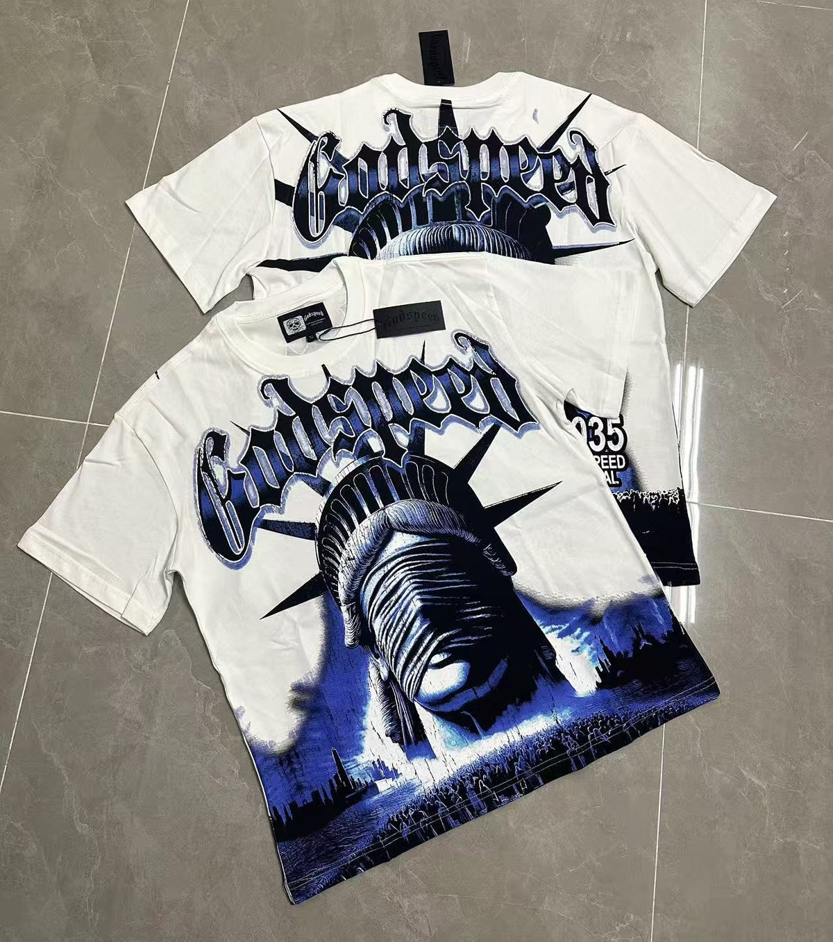 Godspeed Worship Ritual Statue Graphic T-Shirt — context