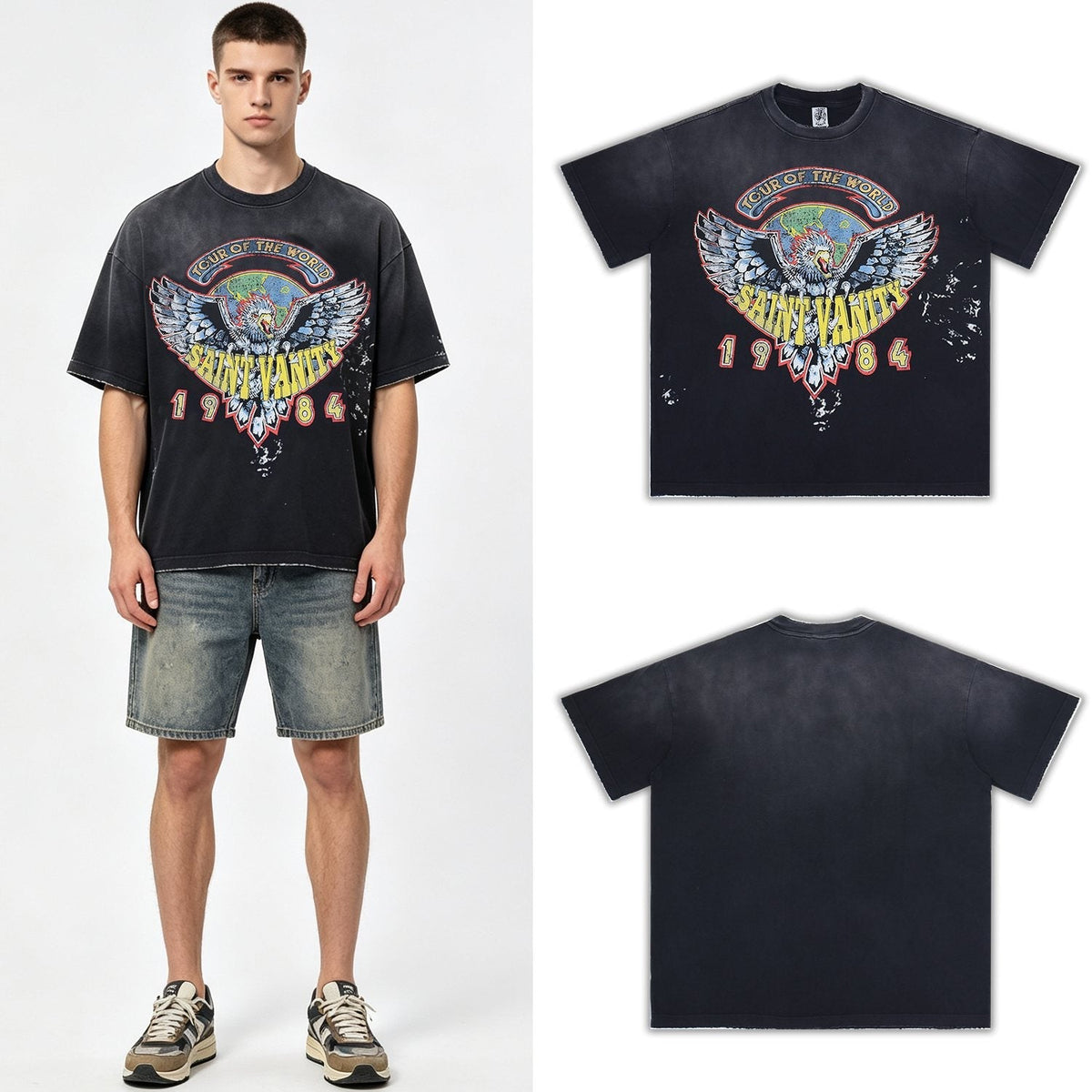SAINT 1984 Tour Eagle Graphic T-Shirt — context