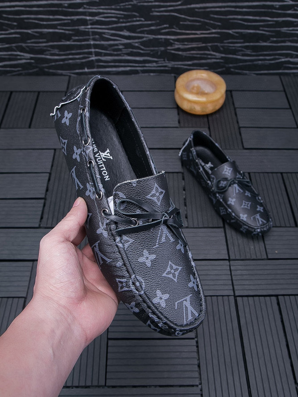 Louis Vuitton Monogram Driving Loafers — front