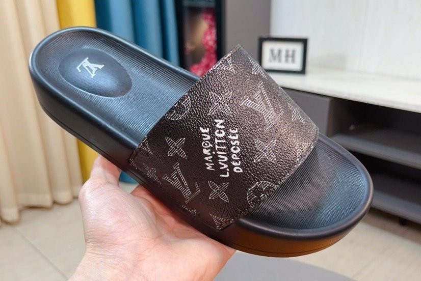 Louis Vuitton Monogram Slide Sandals — front