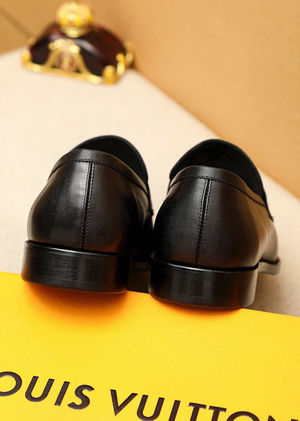 Louis Vuitton Black Metal-Accent Loafers — back