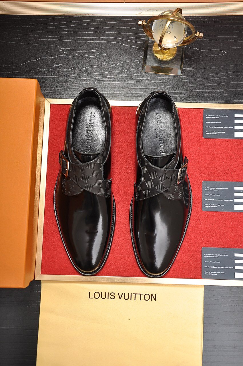 Louis Vuitton Black Buckle Strap Dress Shoes — hero