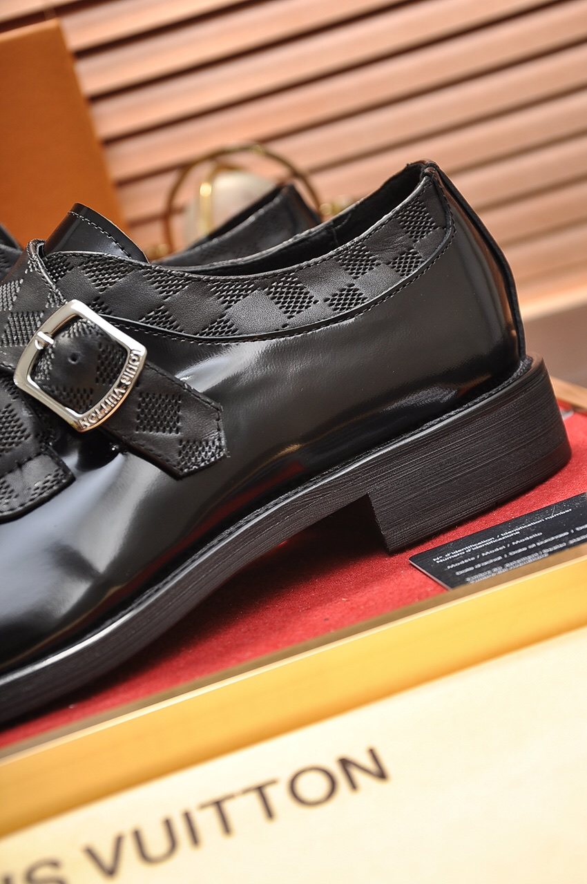 Louis Vuitton Black Buckle Strap Dress Shoes — detail