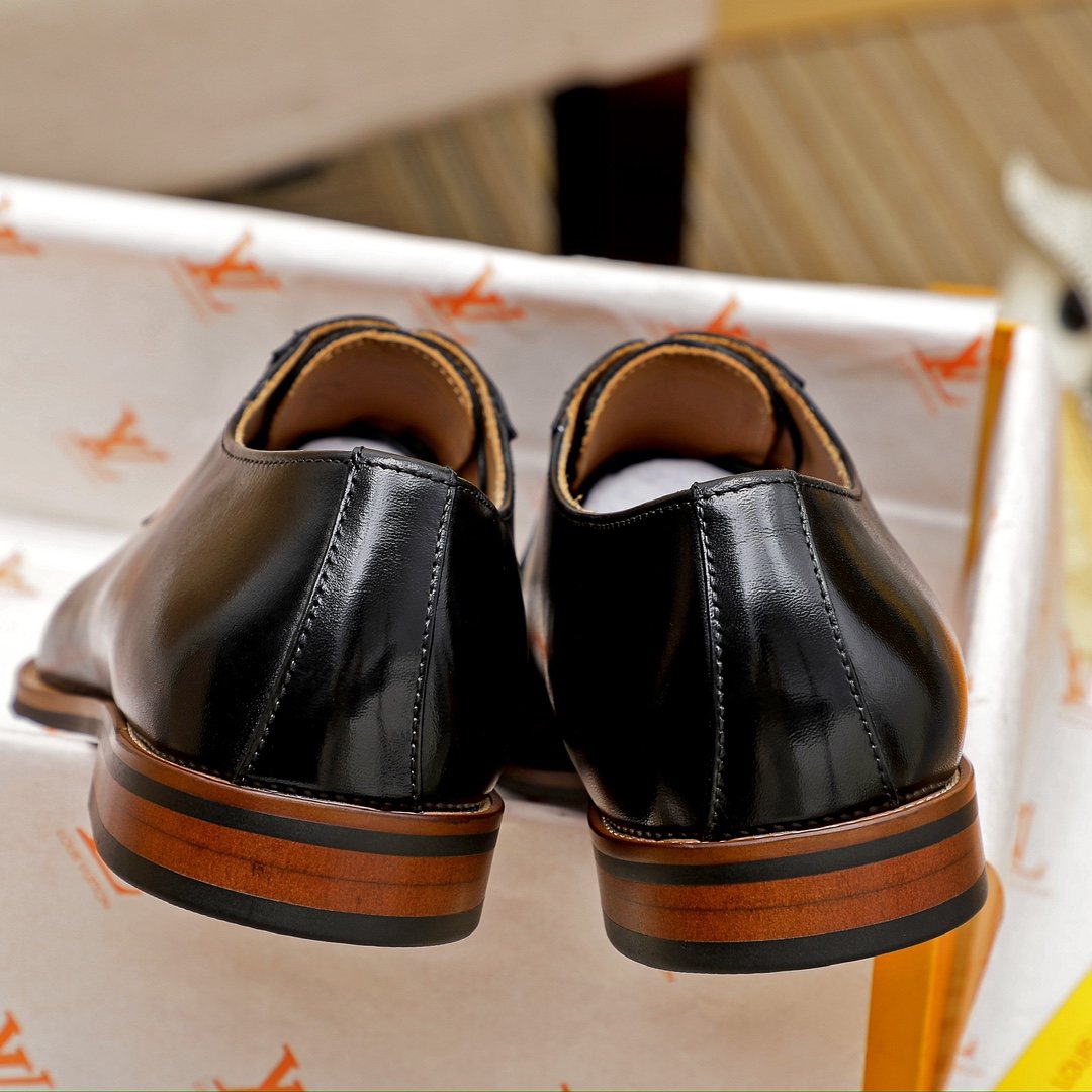 Louis Vuitton Black Lace-Up Dress Shoes — back