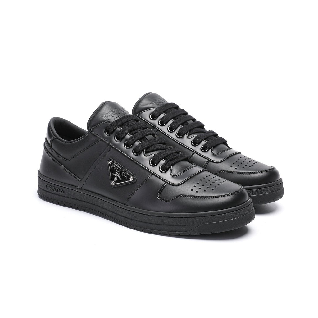 Prada Black Perforated Low-Top Sneakers — front