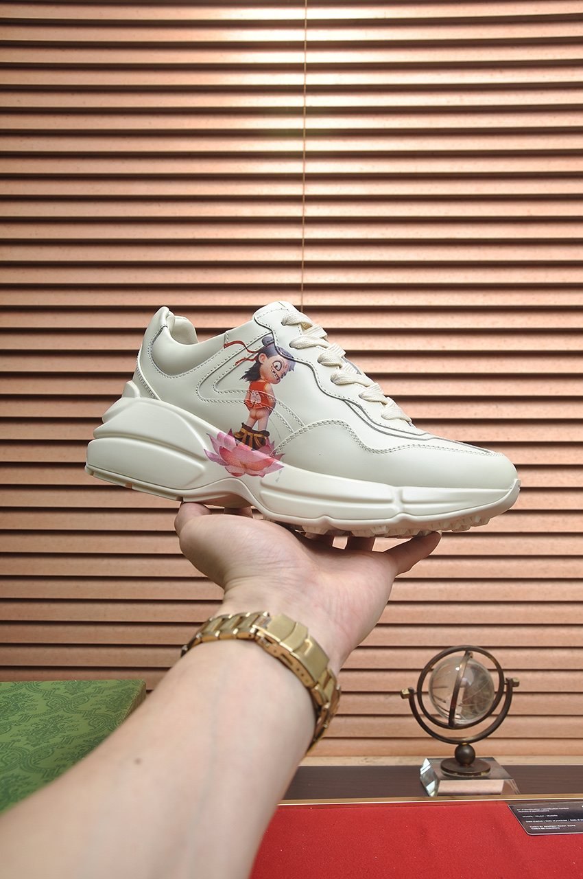 Gucci White Chunky Sneakers — side