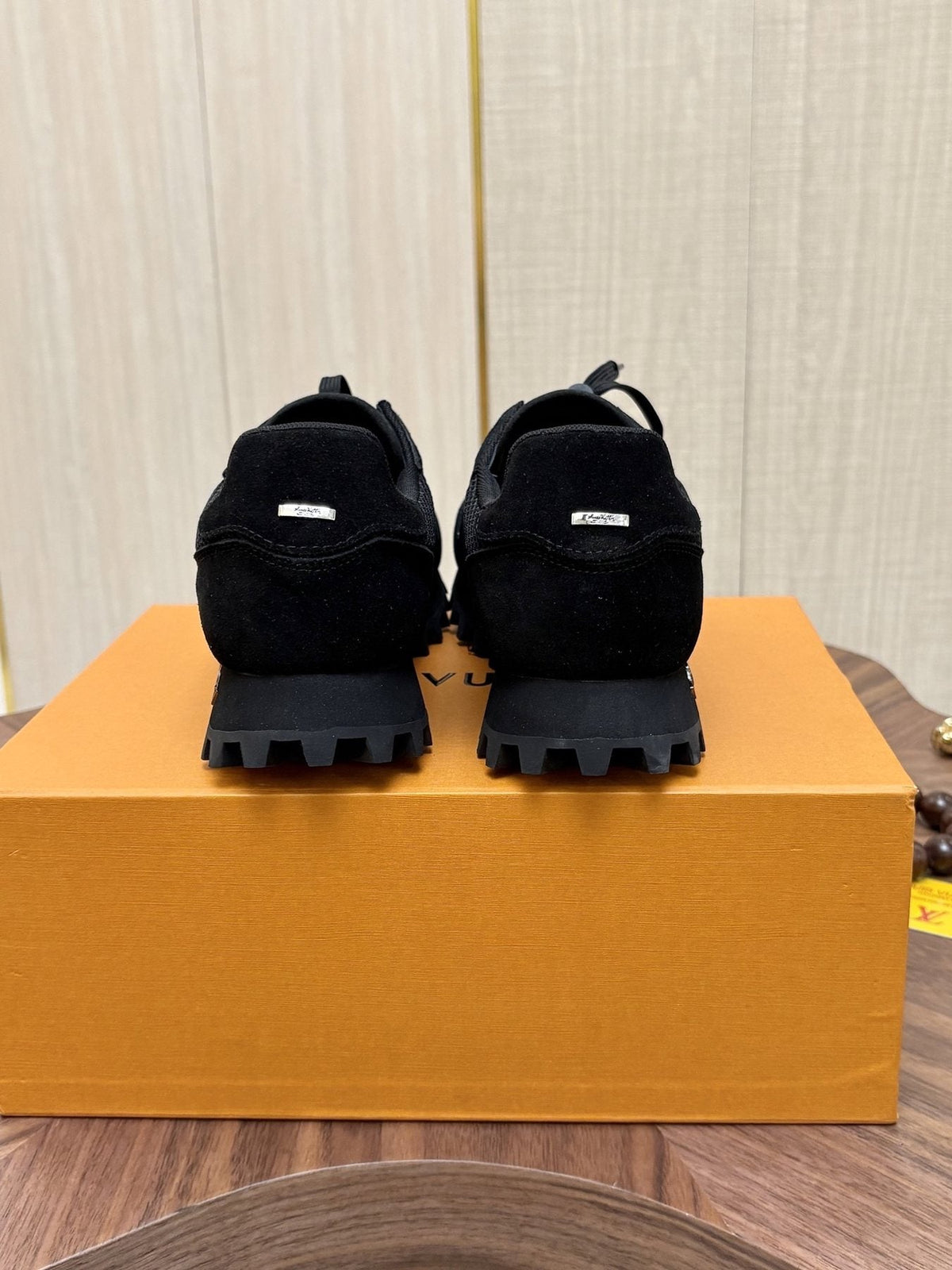 Louis Vuitton Black & Dark Gray Low-Top Sneakers — back