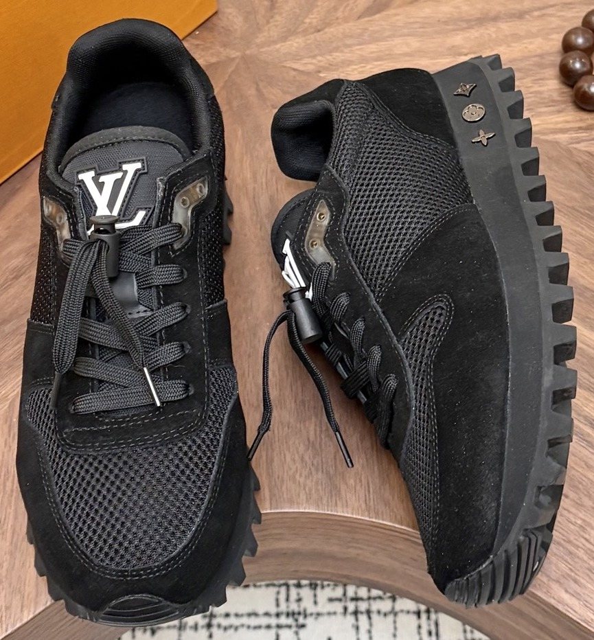 Louis Vuitton Black & Dark Gray Low-Top Sneakers — front