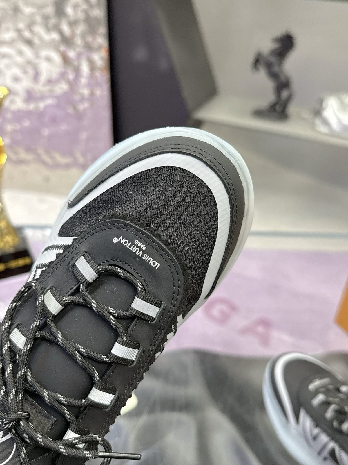 Louis Vuitton Mesh Panel Low-Top Sneakers — detail