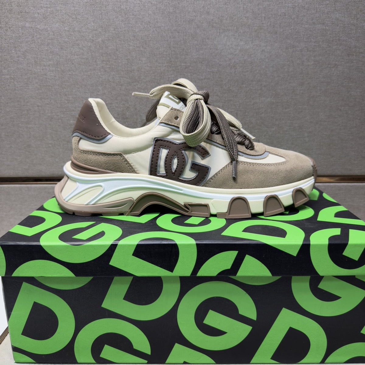 Dolce & Gabbana Taupe Chunky Sole Sneakers — side