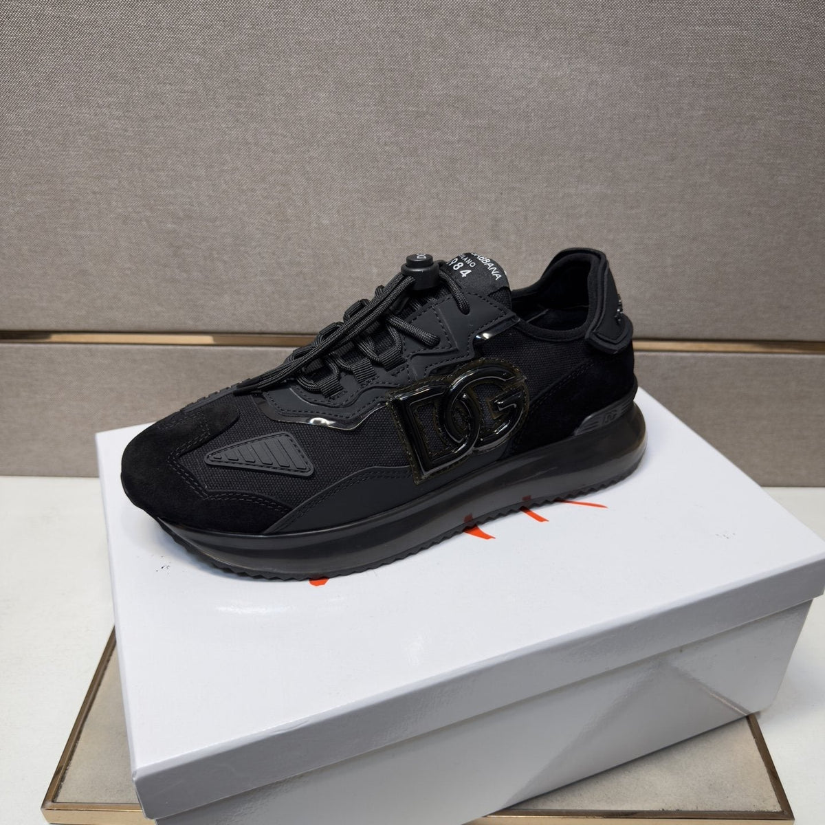 Dolce & Gabbana Black Logo Low-Top Sneakers — side