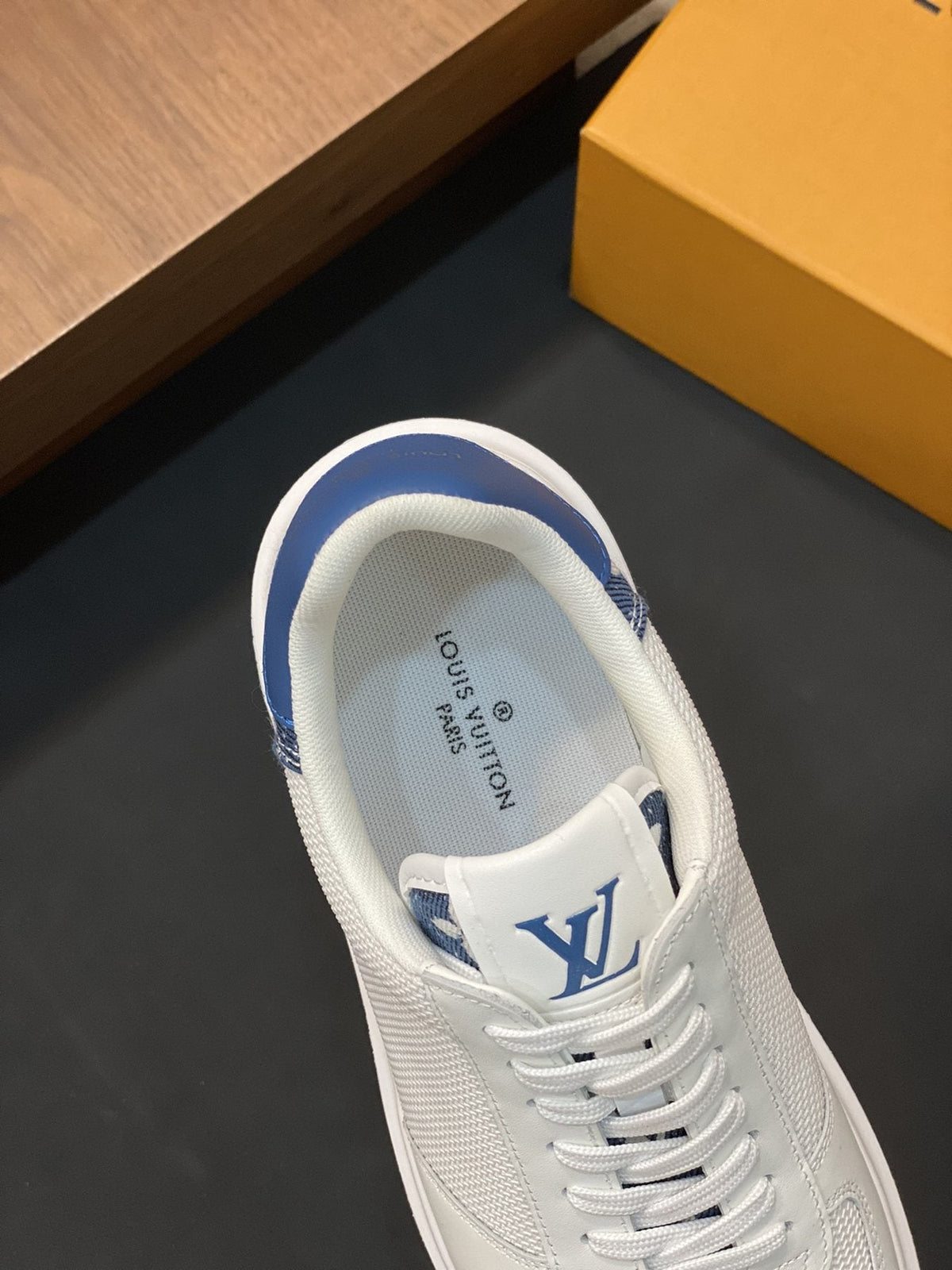 Louis Vuitton White and Blue Low-Top Sneakers — detail
