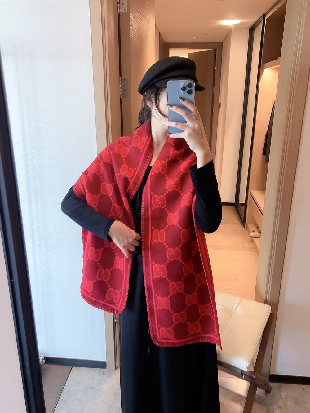 Gucci GG Monogram Scarf — model