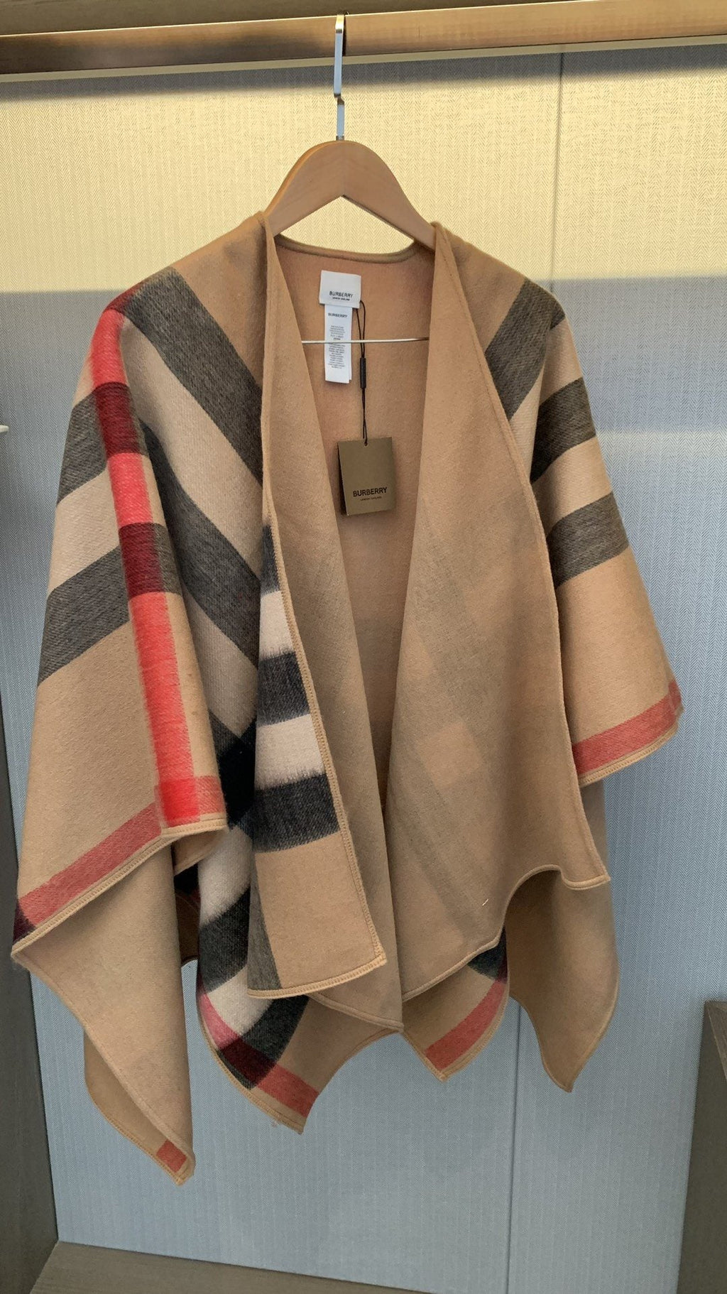 Burberry Camel Plaid Poncho — hero