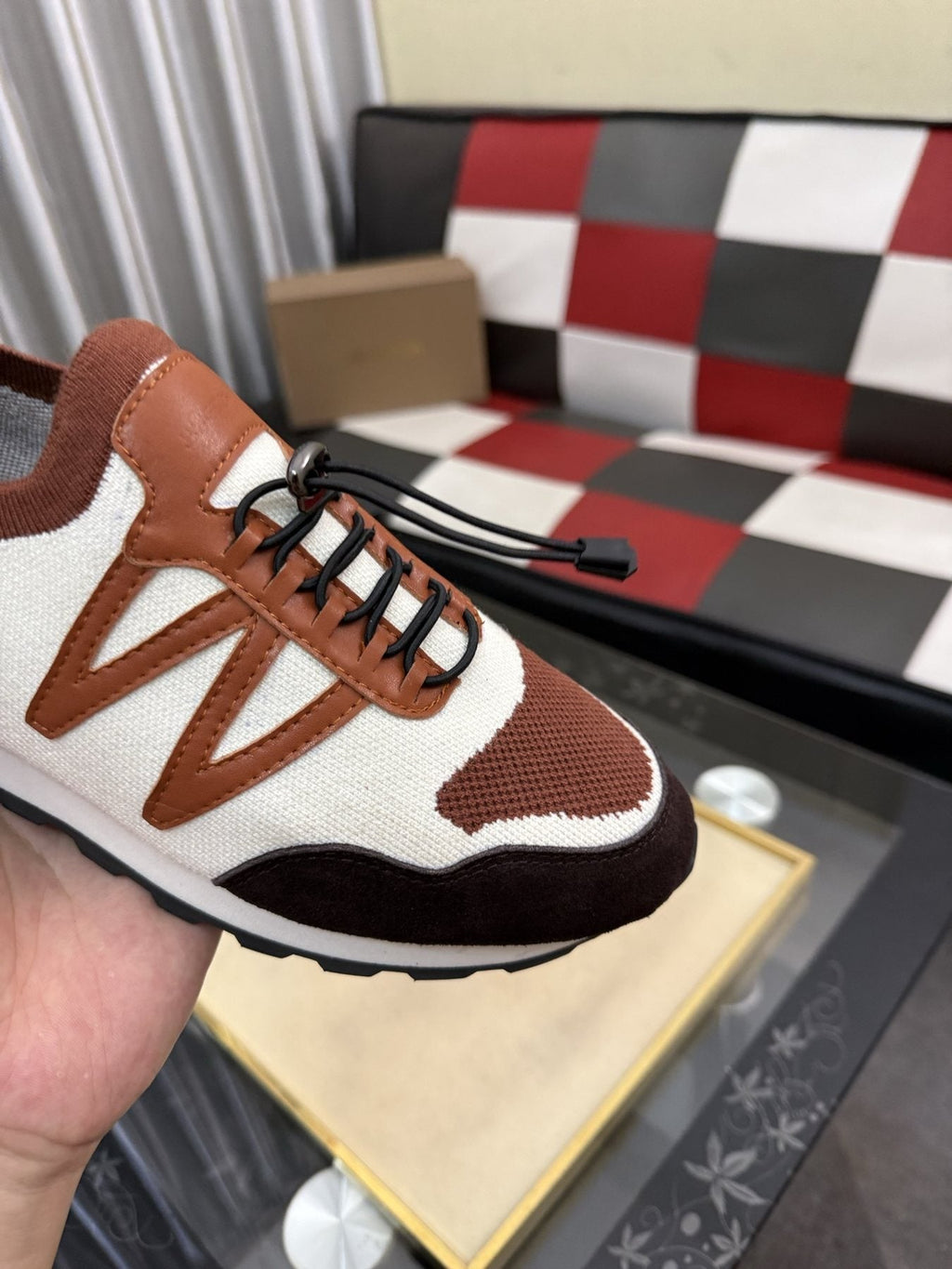 Louis Vuitton Cream Brown Low-Top Sneakers — detail