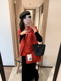 Burberry Red Check Hooded Scarf Shawl — hero