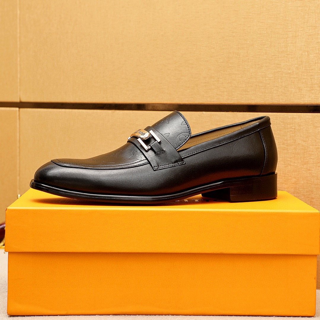 Louis Vuitton Black Bar Loafers — side
