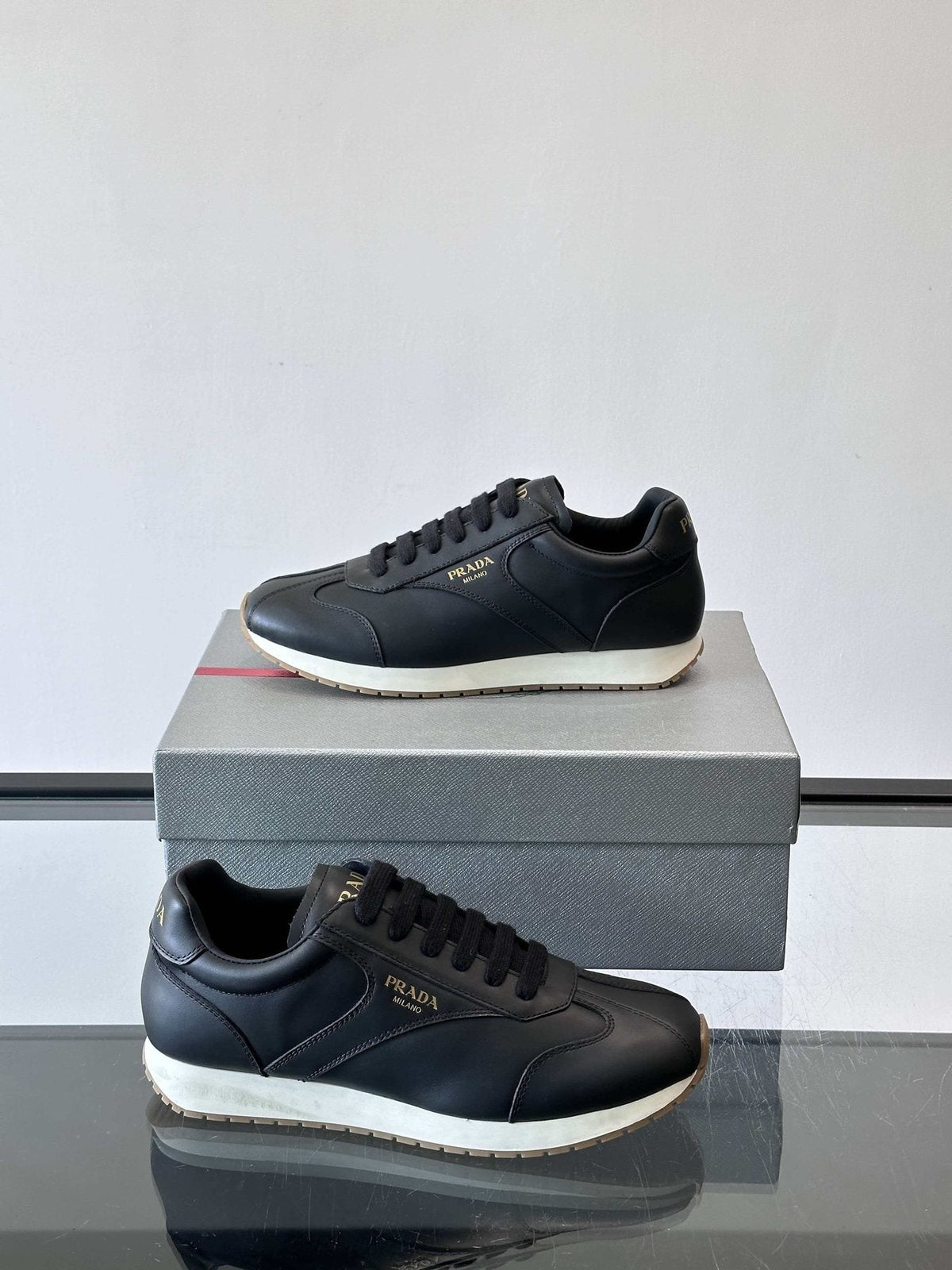 Prada Black Low-Top Sneakers — side