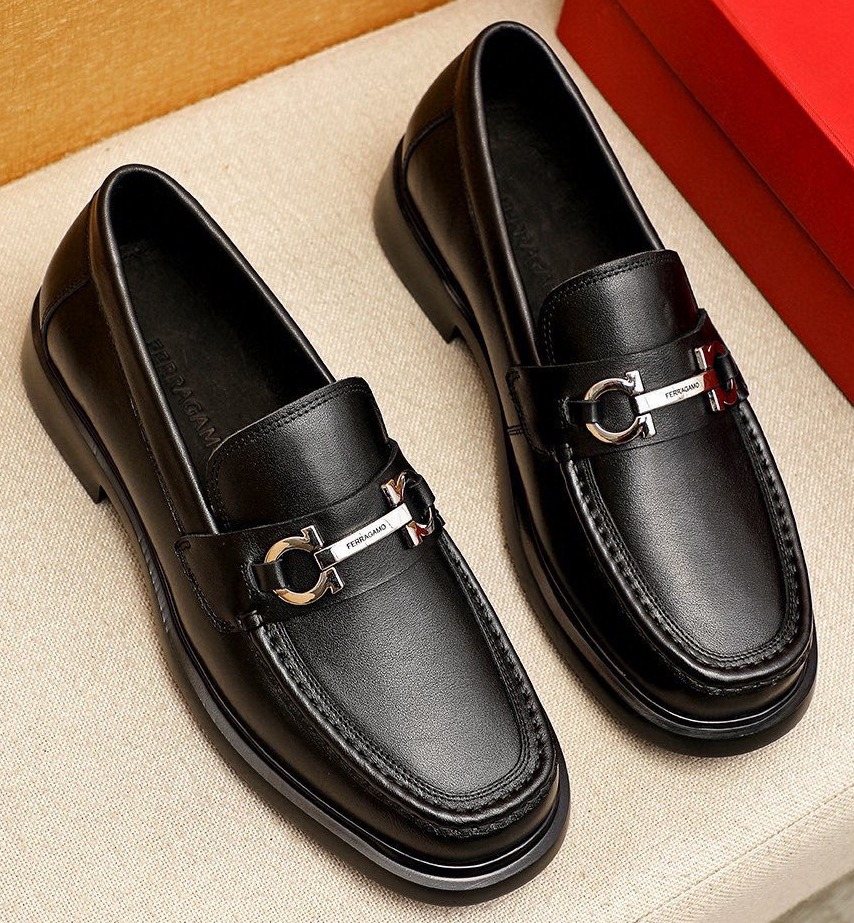 Salvatore Ferragamo Black Hardware Loafers — hero