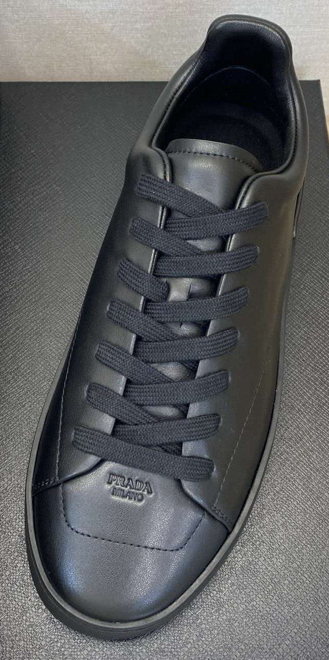 Prada Black Lace-Up Low-Top Sneakers — hero