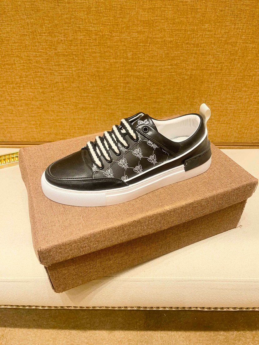 Black and Gray Patterned Low-Top Sneakers — side
