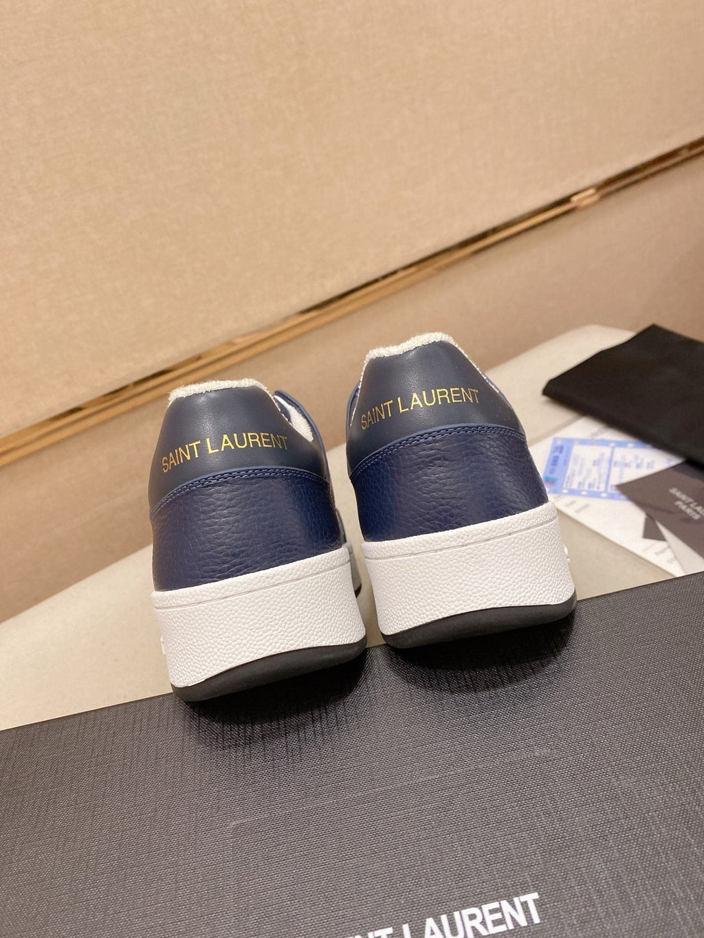 Saint Laurent SL 61 Navy Blue and White Sneakers — back