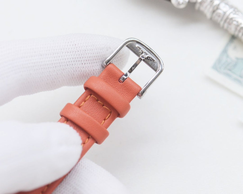Longines Silver Green Dial Strap Watch — detail