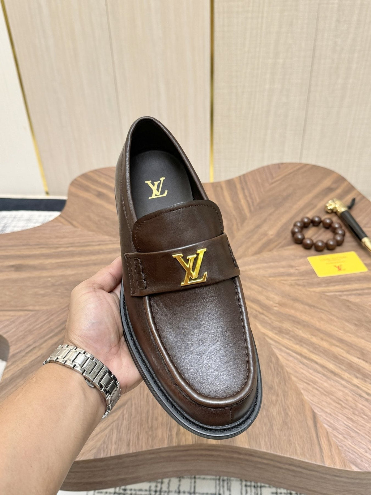 Louis Vuitton Dark Brown Lug Sole Loafers — front