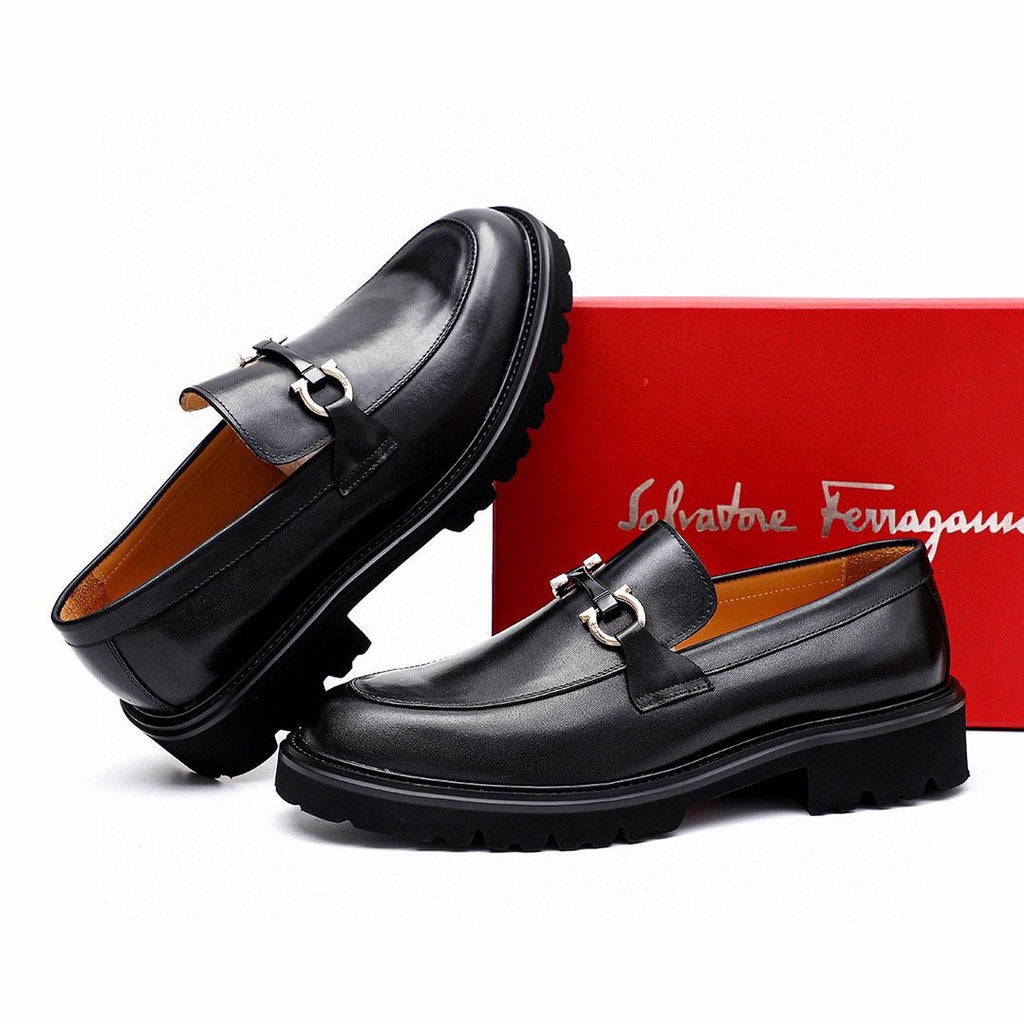 微商相册测试鞋子-Salvatore Ferragamo Black Bit Loafers — front