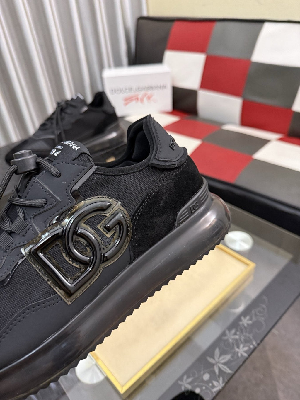 Dolce & Gabbana Black Paneled Sneakers — detail