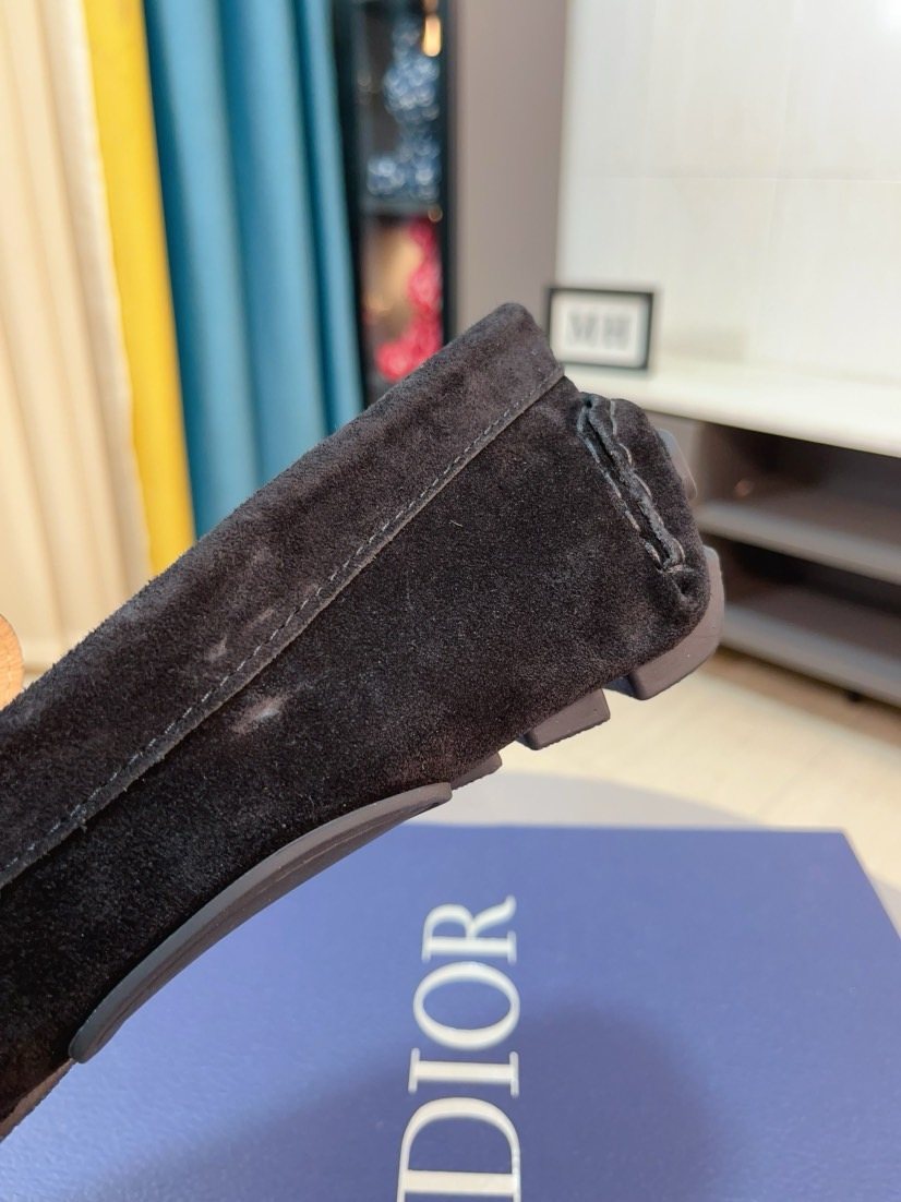 Black Textured Slip-On Loafers — back