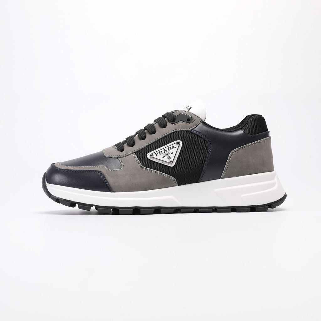 Prada Navy and Gray Paneled Sneakers — side
