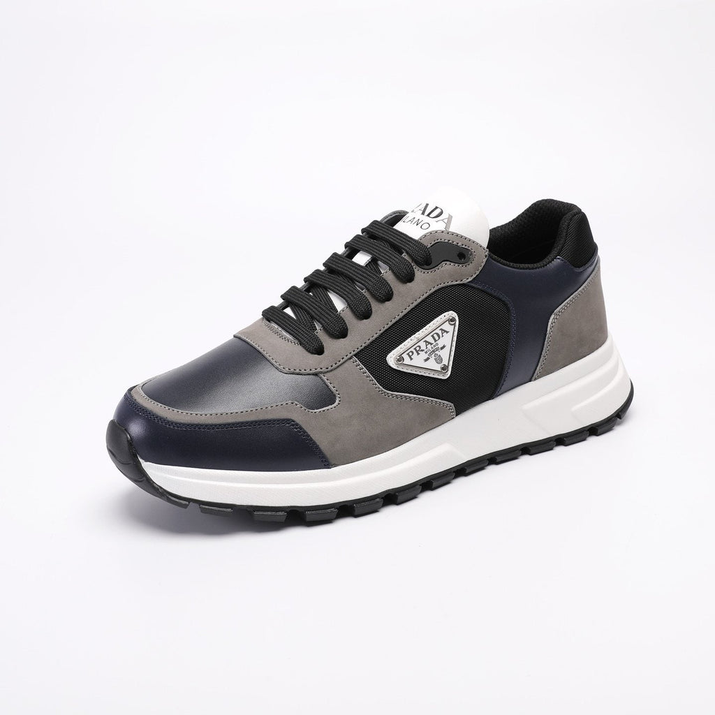 Prada Navy and Gray Paneled Sneakers — side