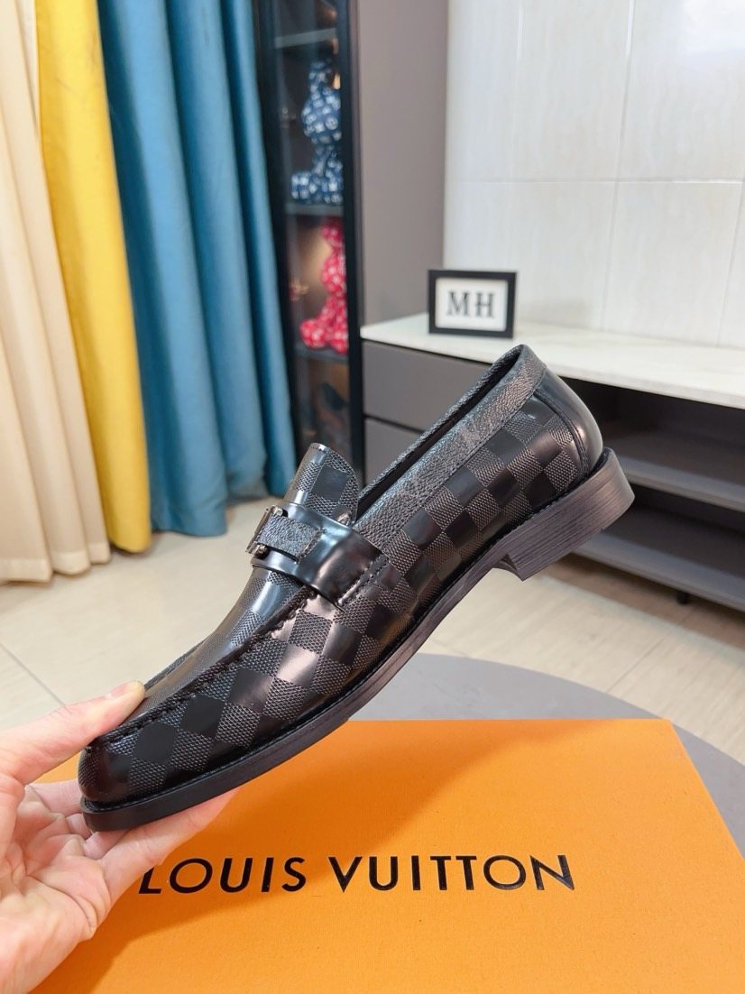 Louis Vuitton Checkerboard Buckle Loafers — side