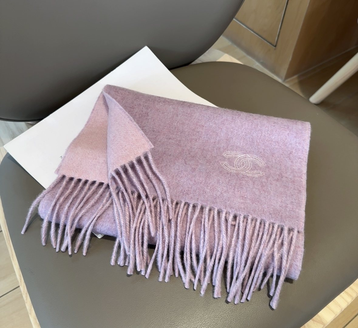 Chanel Fringed Logo Scarf — hero