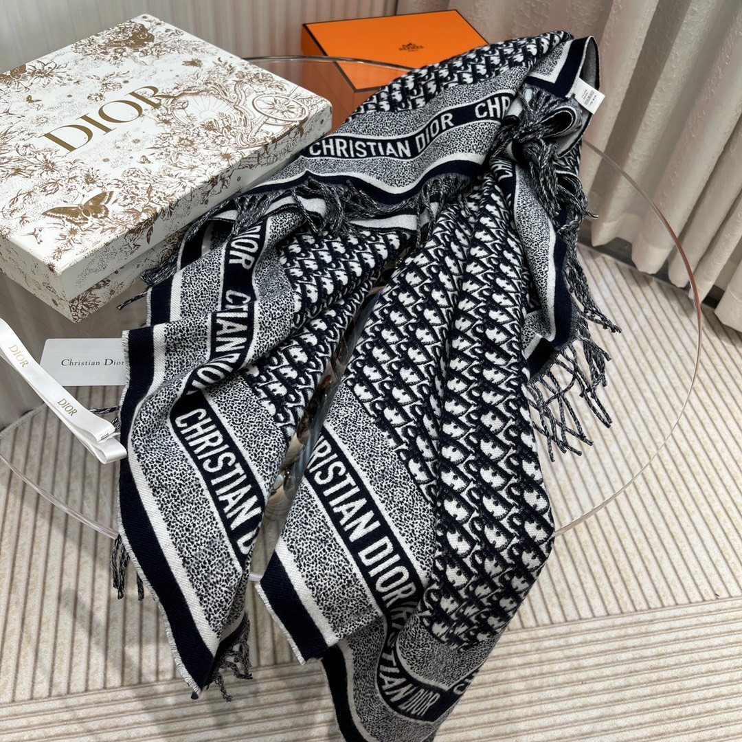 Dior Monogram Fringed Shawl — hero