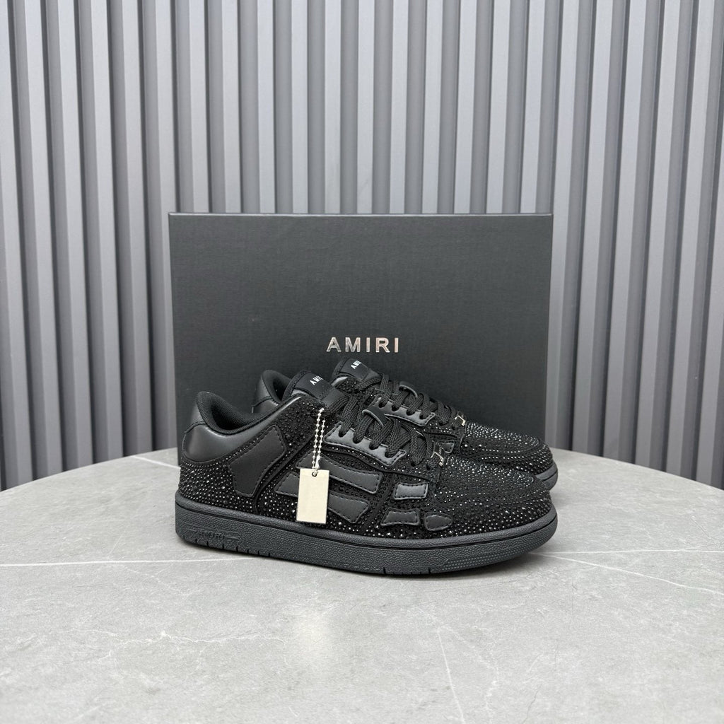AMIRI Black Embellished Low-Top Sneakers — side