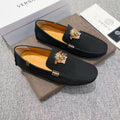 Versace Black Gold Medusa Loafers — hero