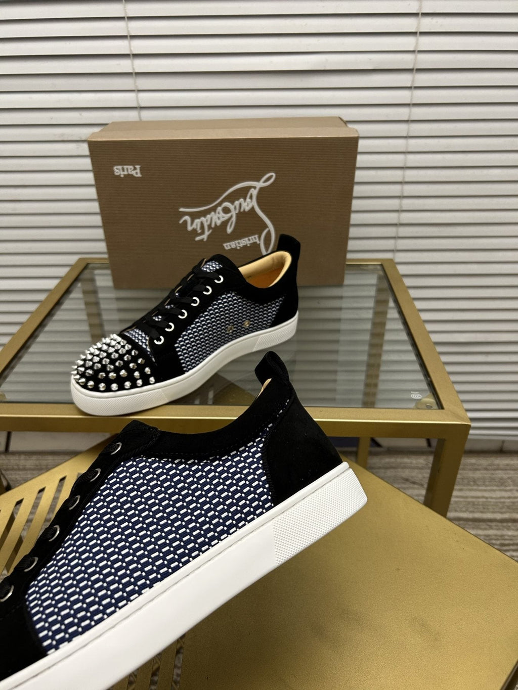 Christian Louboutin Studded Toe Low-Top Sneakers — detail