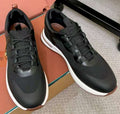 Loro Piana Black Leather Low-Top Sneakers — hero