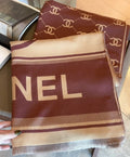Chanel Burgundy Beige Motif Scarf — hero