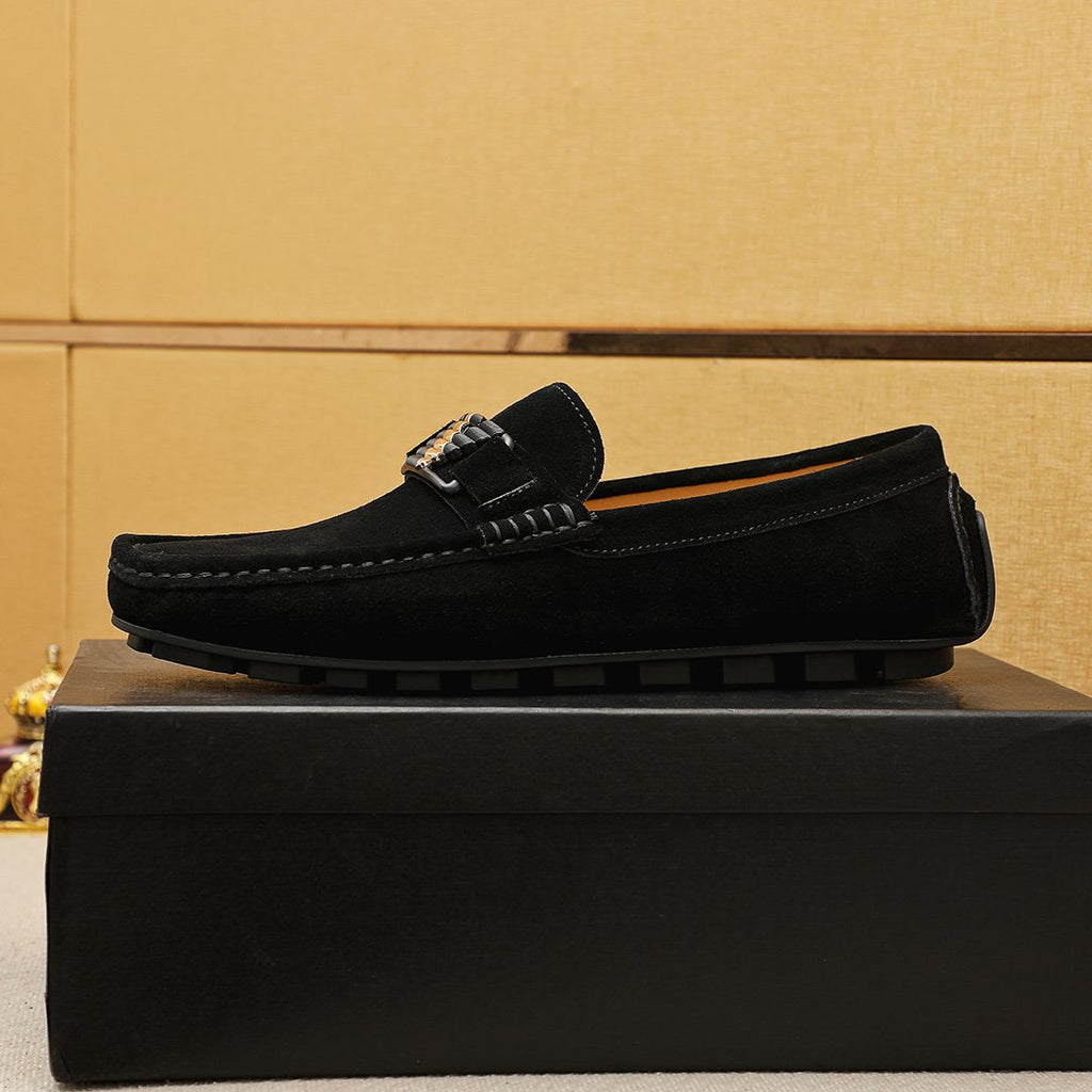 Prada Black Metal Bar Loafers — detail