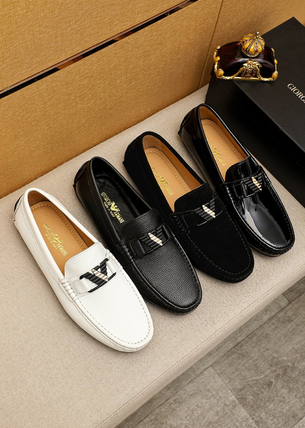 Prada Black Metal Bar Loafers — side