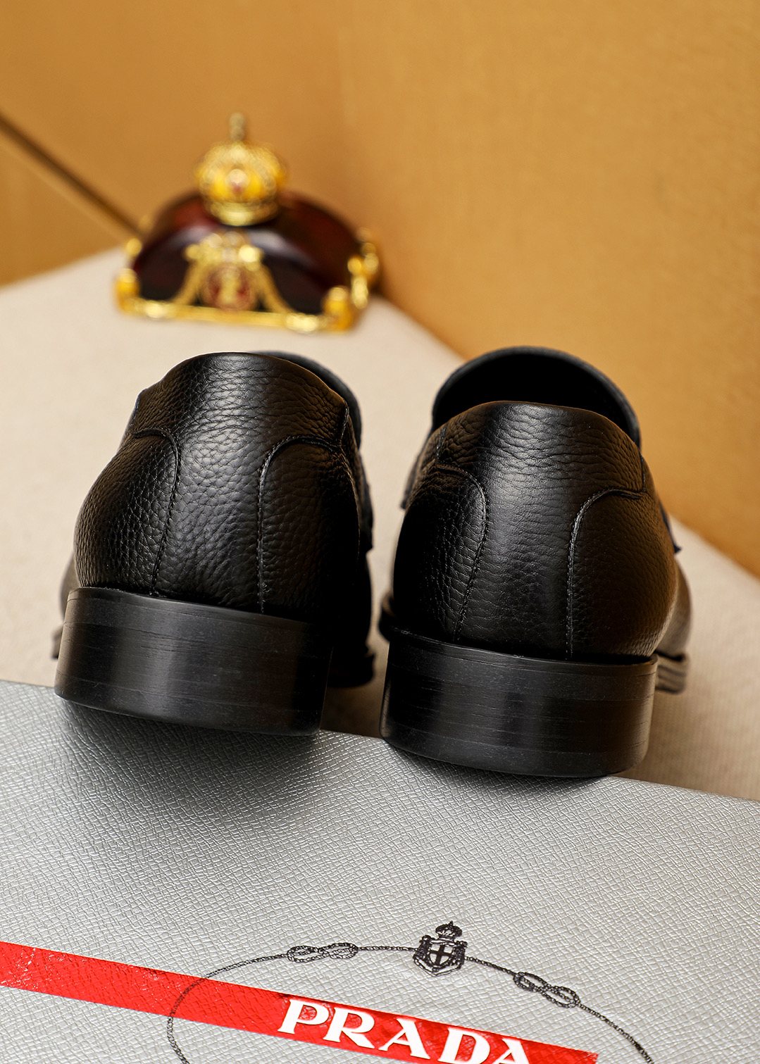 PRADA Black Buckle Loafers — detail