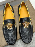 Versace Black Gold Hardware Loafers — hero