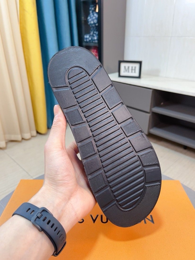 Louis Vuitton Black Men's Slide Sandals — back