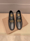Versace Black Gold-Hardware Loafers — hero