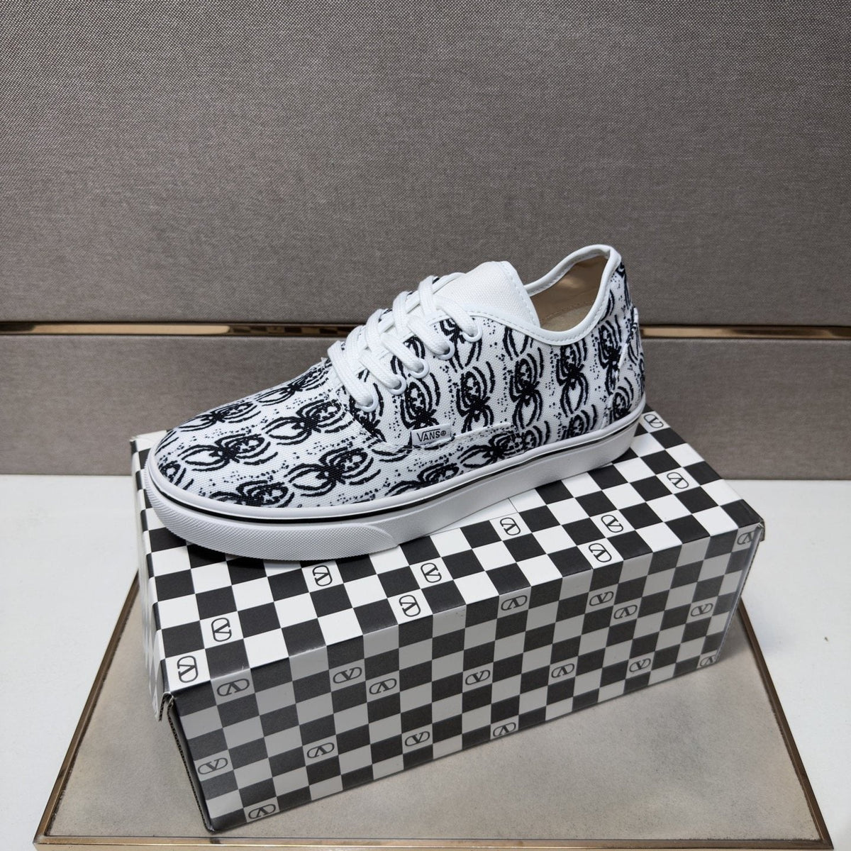 Vans Black Graphic Print Low-Top Sneakers — side